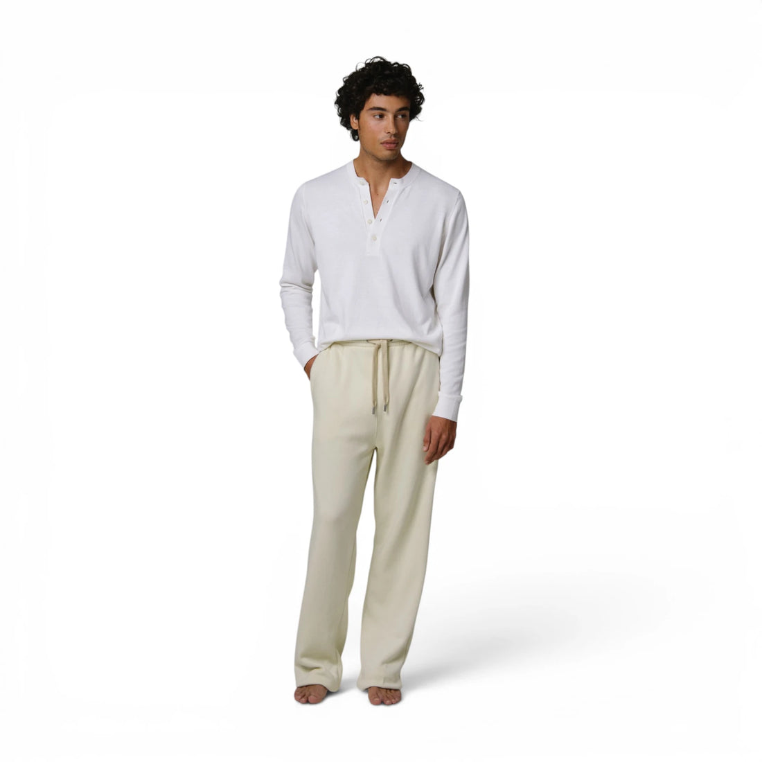 Bone White Straight Leg Jogger