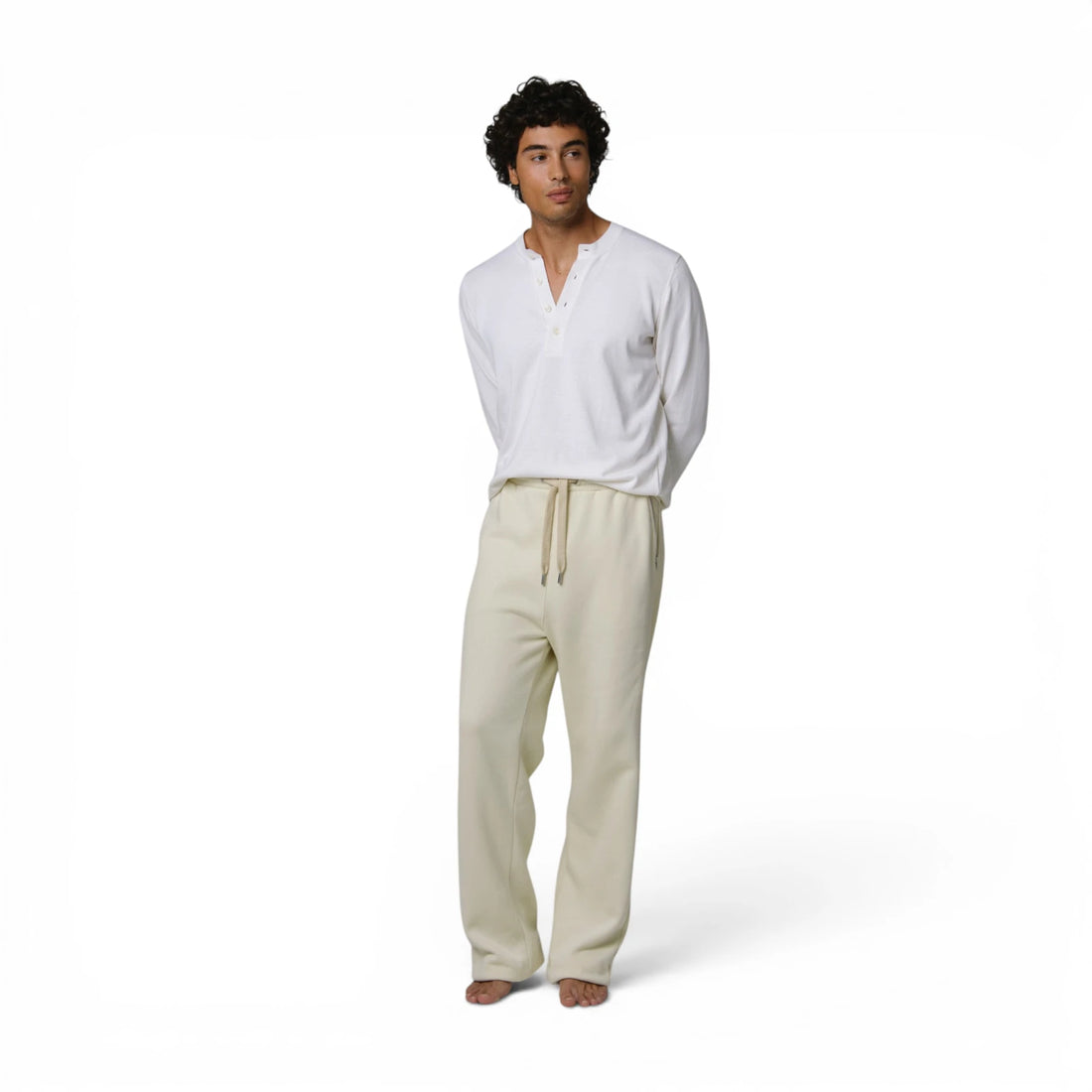 Bone White Straight Leg Jogger