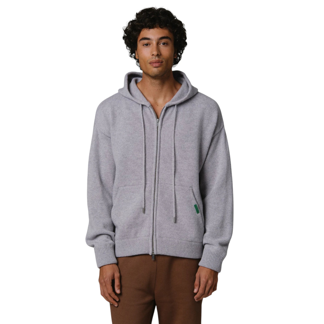 Heather Grey Cashmere Hoodie