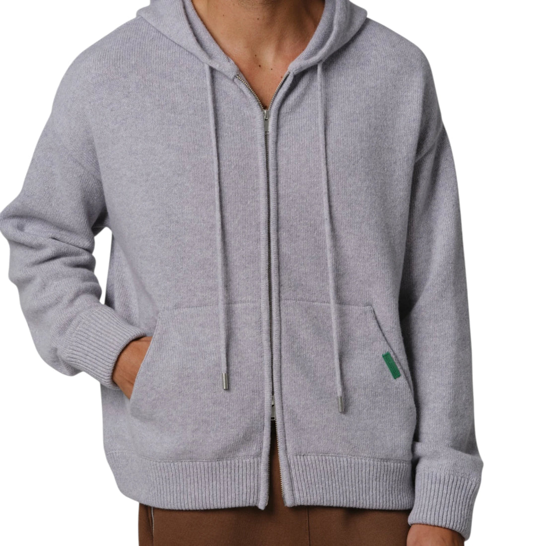 Heather Grey Cashmere Hoodie